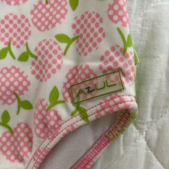 Azul Swimwear Pink and Green Apple Print Swimsuit - Picture 4 of 8